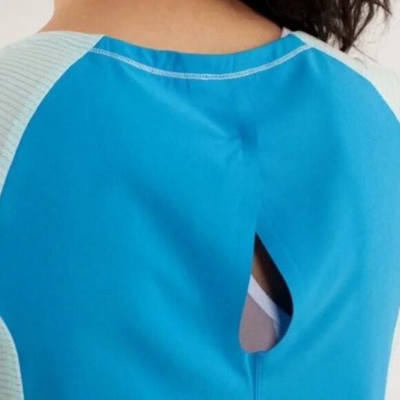 Lululemon Run Silver Lining Long Sleeve Striped Color Block Gym Workout - Picture 6 of 7